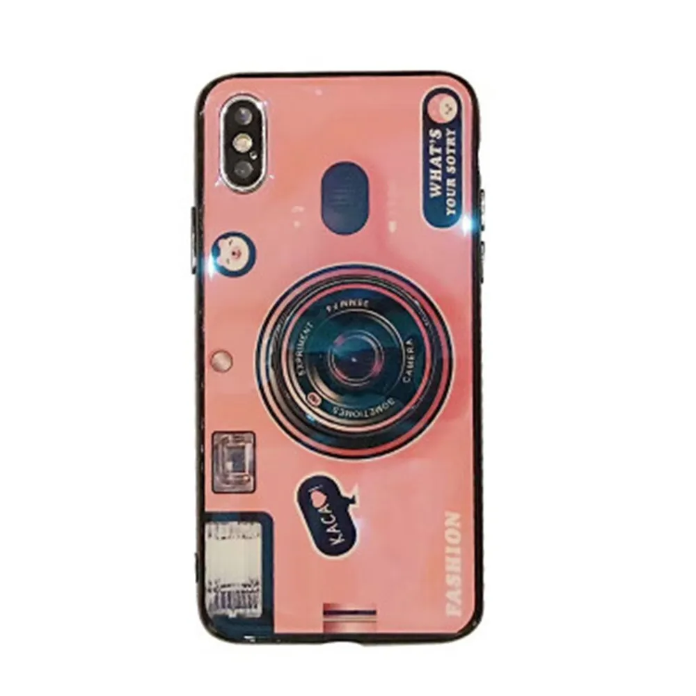 For iPhone X 8 7 Plus Case 3D Camera Blue Ray Phone Cover XR XS Max 6 6S Samsung Galaxy S8 S9 Note 9 |
