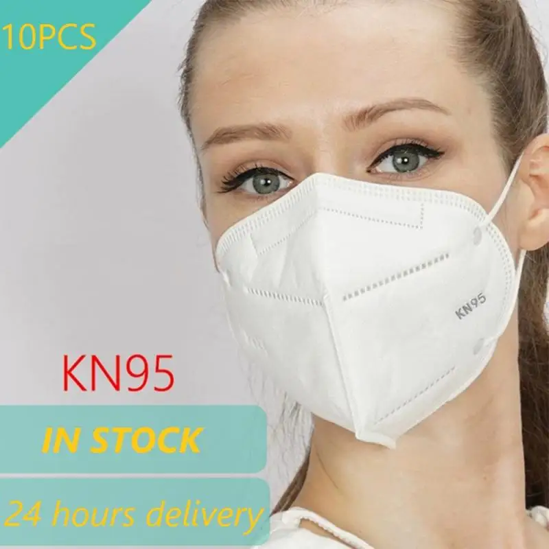 

10Pcs N95 Face Mask Anti Dust Mask PM2.5 Dustproof Protective 95% Filtration KN95 Mouth Muffle Cover Anti-fog N95 mask