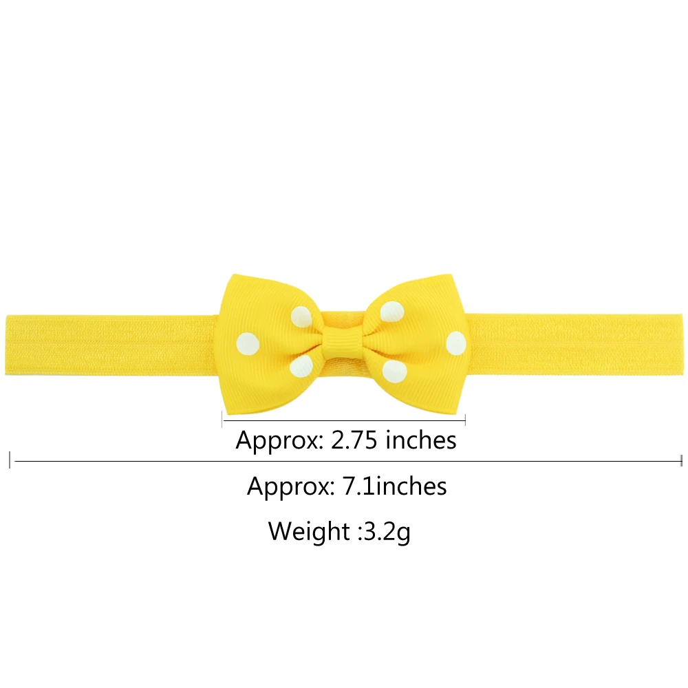 20 шт./лот 2,75 дюймов, в горошек Grosgrain ленты банты, Детская повязка на голову с маленькими бантиками "сделай сам" резинки для волос Accessories739