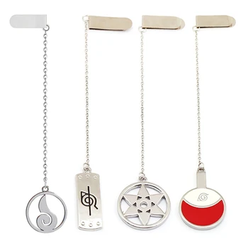 

Anime Naruto Bookmarks Alloy Oil Painting Metal Keychain Pendant Book Mark Accessories Cartoon Commemorative Gift