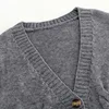 Short style high-waisted slim plastic sweater women 2023 spring new single-breasted knitted cardigan twist small jacket 6