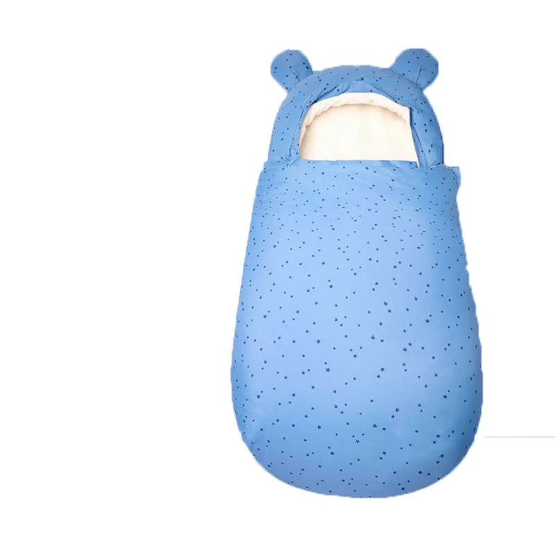 Blue 1 Осенне-зимний, утепленный, для детей спальные мешки для новорожденных двойного назначения теплые анти kick Спальный Мешок Многофункциональная коляска мультфильм Hug Стёганое одеяло - Цвет: Blue 1
