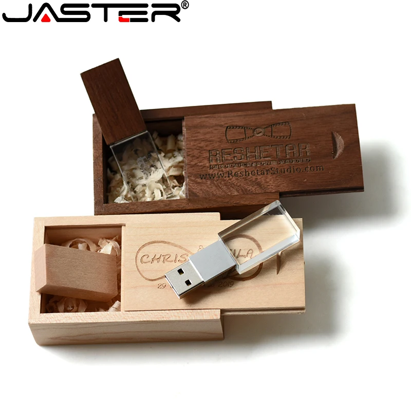 JASTER новый хрустальный деревянный корпус USB-накопитель 128 Гб 64 ГБ 32 16 8 USB 2 0 |