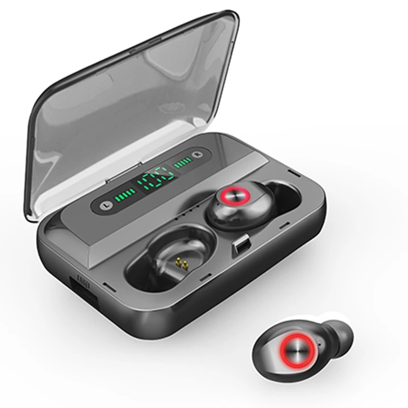 T10B 5,0 Bluetooth беспроводные стерео наушники водонепроницаемые наушники со светодиодный Светодиодный дисплей зарядная коробка перезаряжаемый мобильный телефон