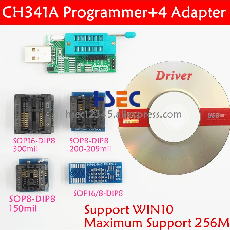 CH341A 24 25 серия EEPROM Flash BIOS USB программатор модуль SOIC8 SOP8 SOP16 К dip8 адаптер для EZP2010 2013 2019