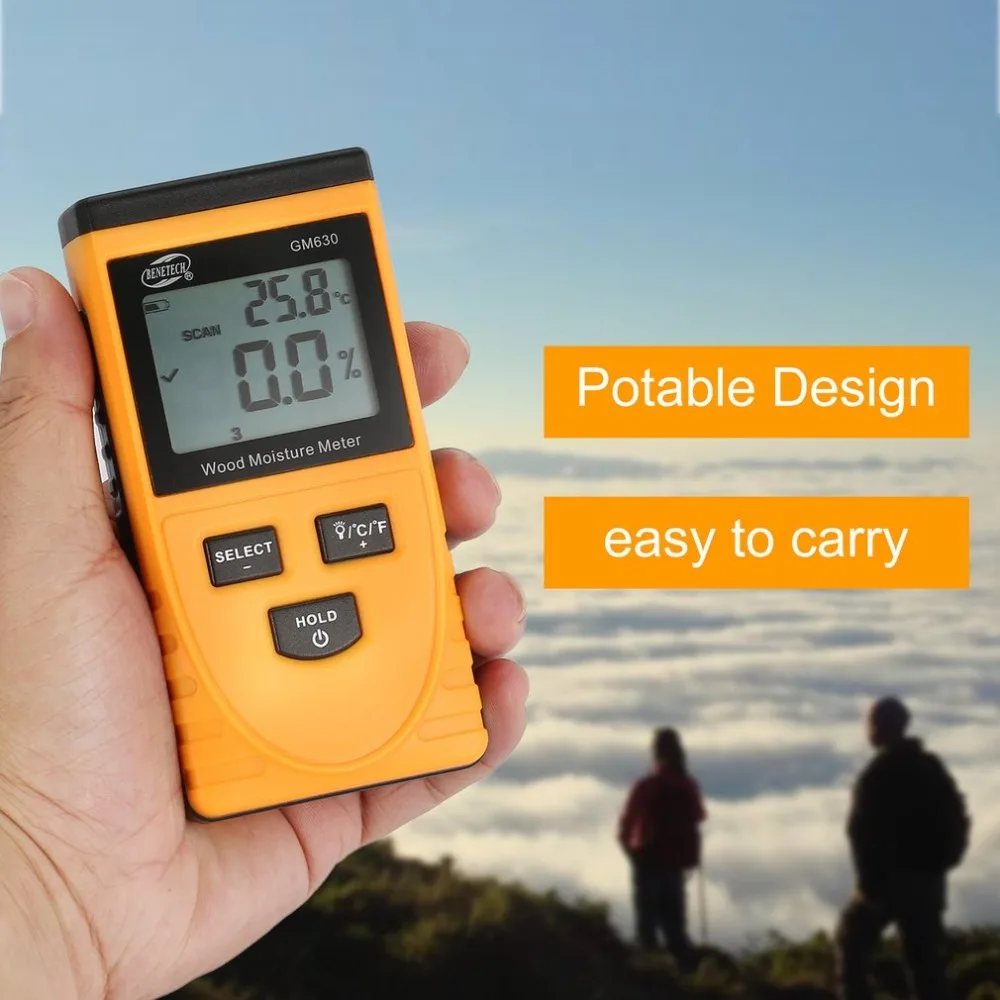 

GM630 Digital LCD Display Wood Moisture Meter Humidity Test Water Content Meter Detector Density Hygrometer Vochtmeter