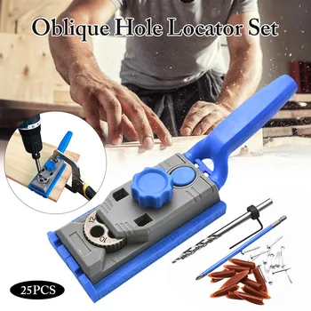 

Oblique Hole Locator Set Drilling Punch Locator Self Centering Doweling Jig Drilling Positioner With Scale Marks For Woodwork