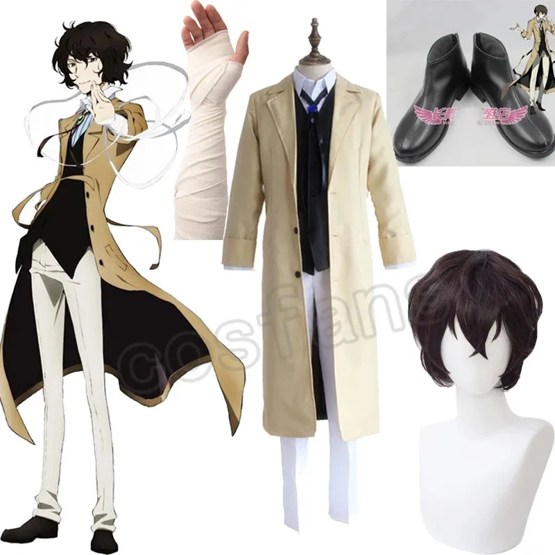 Bungo Stray Dogs Dazai Osamu Cosplay Anime Costume Long Jacket Coat Suit  Adult Men Halloween Christmas Costumes - Cosplay Costumes - AliExpress