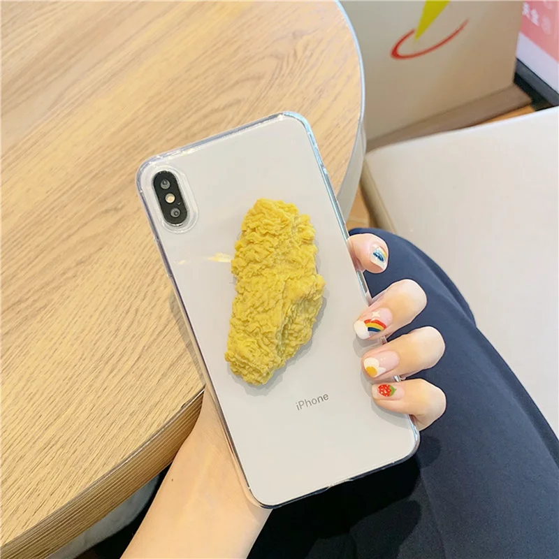 

Transparent chicken legs, chicken wings, all-inclusive, anti-fall silicone soft shell for iphone XS Max XS X XR X 6 6S 7 8 Plus