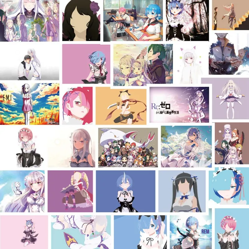 

Japan Anime Stickers RE: ZERO - Starting Life in Another World Stickers For Cartoon Snowboard Luggage Laptop Graffiti Decals