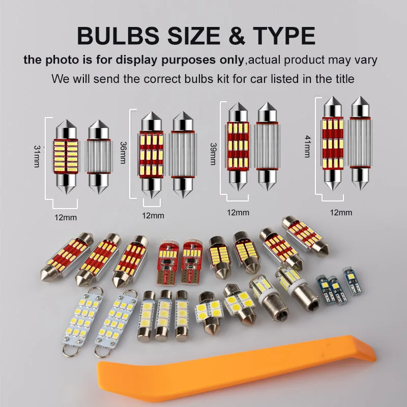 Genérico Kit De 19 Bombillas LED Para Luz Interior De Matrícula