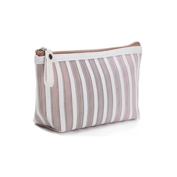 

High Quality Stripe Beauty Women Makeup Bag Mini Pouch Bag Lady Cosmetic Bag Cute Phone Bag 2020 New Zipper Dropshipping Fashion