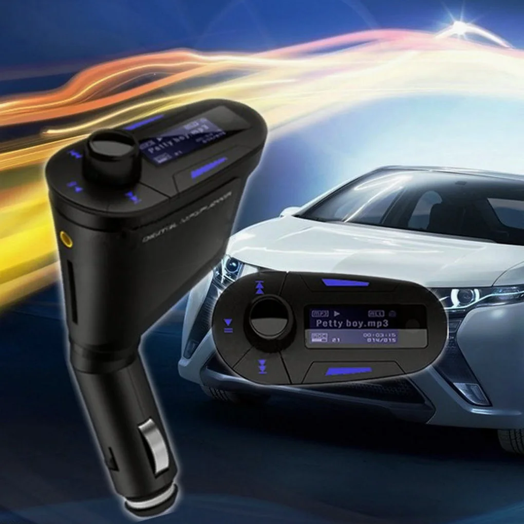 Автомобильный комплект MP3-плеер беспроводной fm-передатчик USB SD MMC Красный ЖК-дисплей Авто Аудио плеер Пульт дистанционного управления