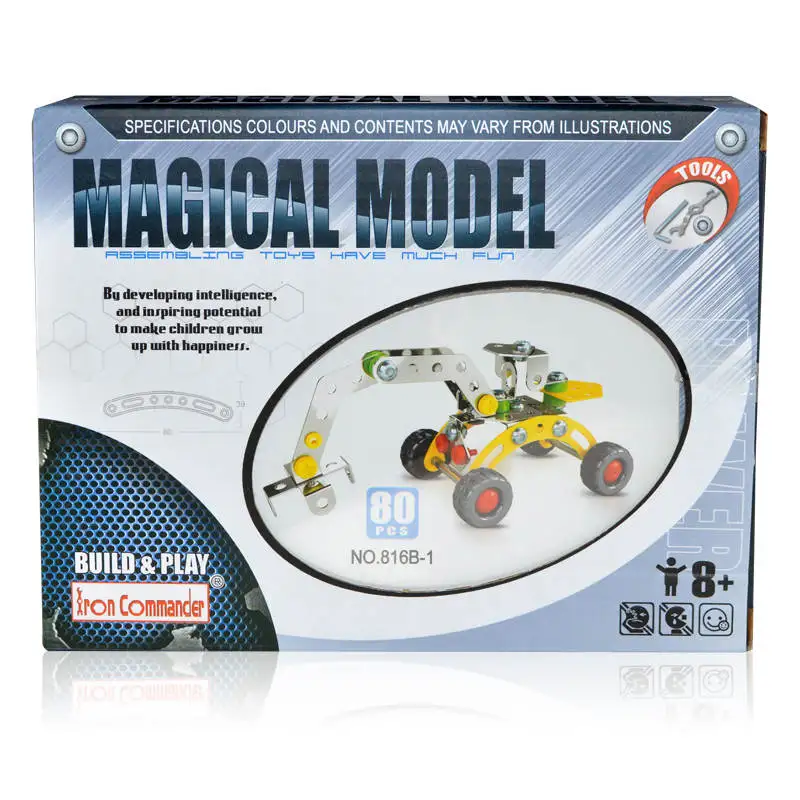 10 типов Магическая Модель Строительный комплект строительство меаллическая сборка набор 3D блок из нержавеющей стали игрушки для мальчиков Рождественский подарок - Цвет: 9