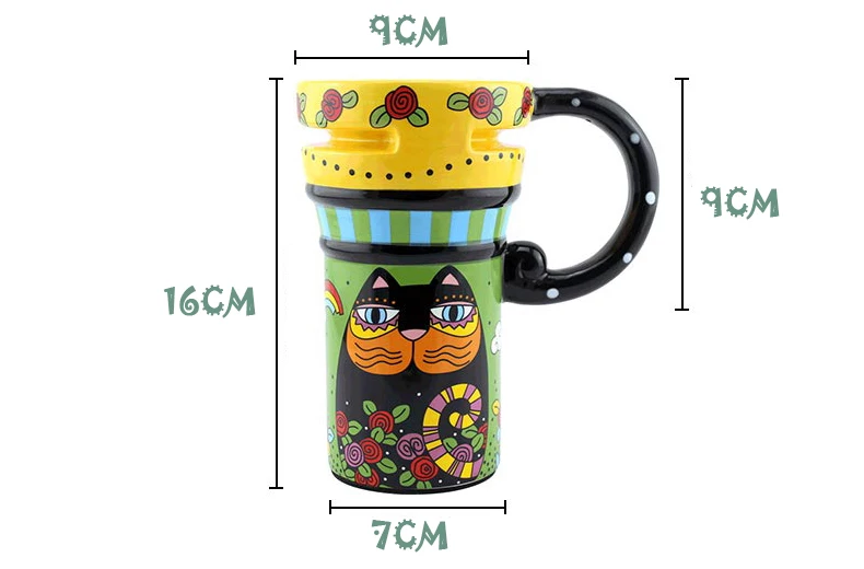 Ручная раскрашенные кружки большой емкости воды cupceramic чашка с ложкой кофейная чашка креативная пара чашки кофе кружки путешествия кружка подарки