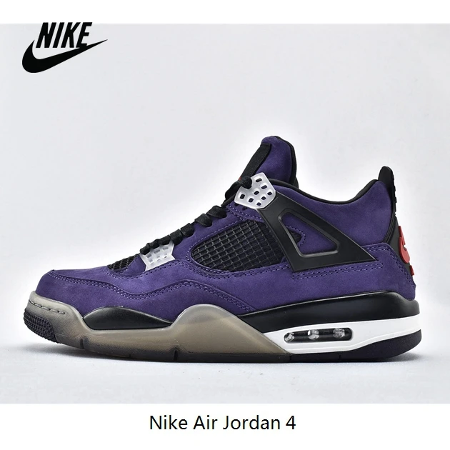 Оригинальные дышащие мужские баскетбольные кроссовки Nike Air Jordan 4 AJ4 Rasta спортивные