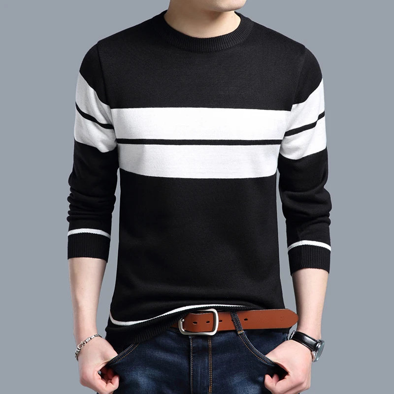 Толстые горячие кошки Voering o-образным вырезом Pull Homme Рождество Trui мужские зимние Wol Heren Truien Повседневный пуловер для мужчин - Цвет: SY986 black