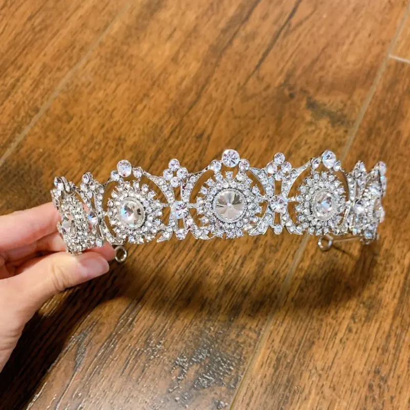 Свадебные украшения для волос FORSEVEN диадема с цветами и кристаллами стразы