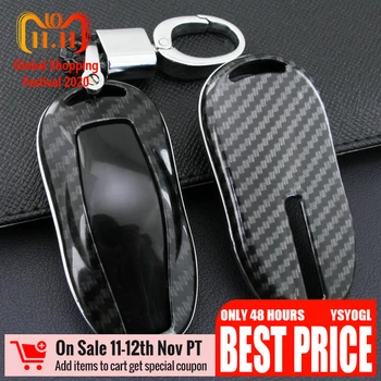 

Fit Tesla Car Key Cover Carbon Fiber Remote Control Protector For Tesla Model X Model S Car Key Cover Auto Car Accessories