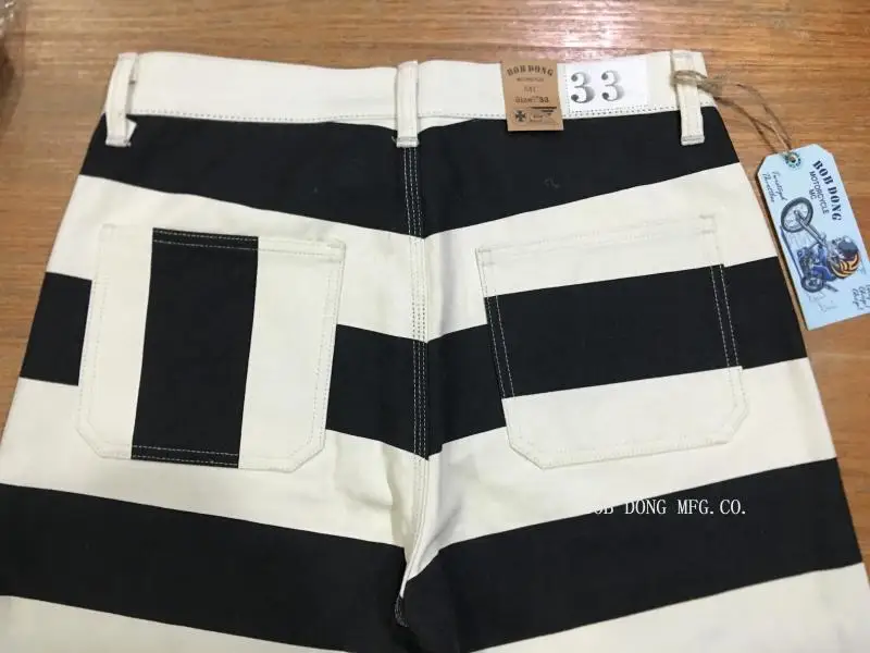 BOB DONG/Винтажные шорты с принтом в виде узника 22138, штаны в полоску для мотоцикла 16 унций