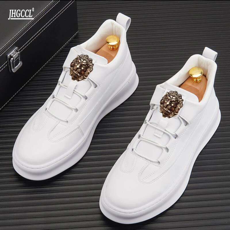 

Middle help small white shoes new casual shoes hot luxury high top board shoes thick soles men's sports shoes Zapatos Hombre A6