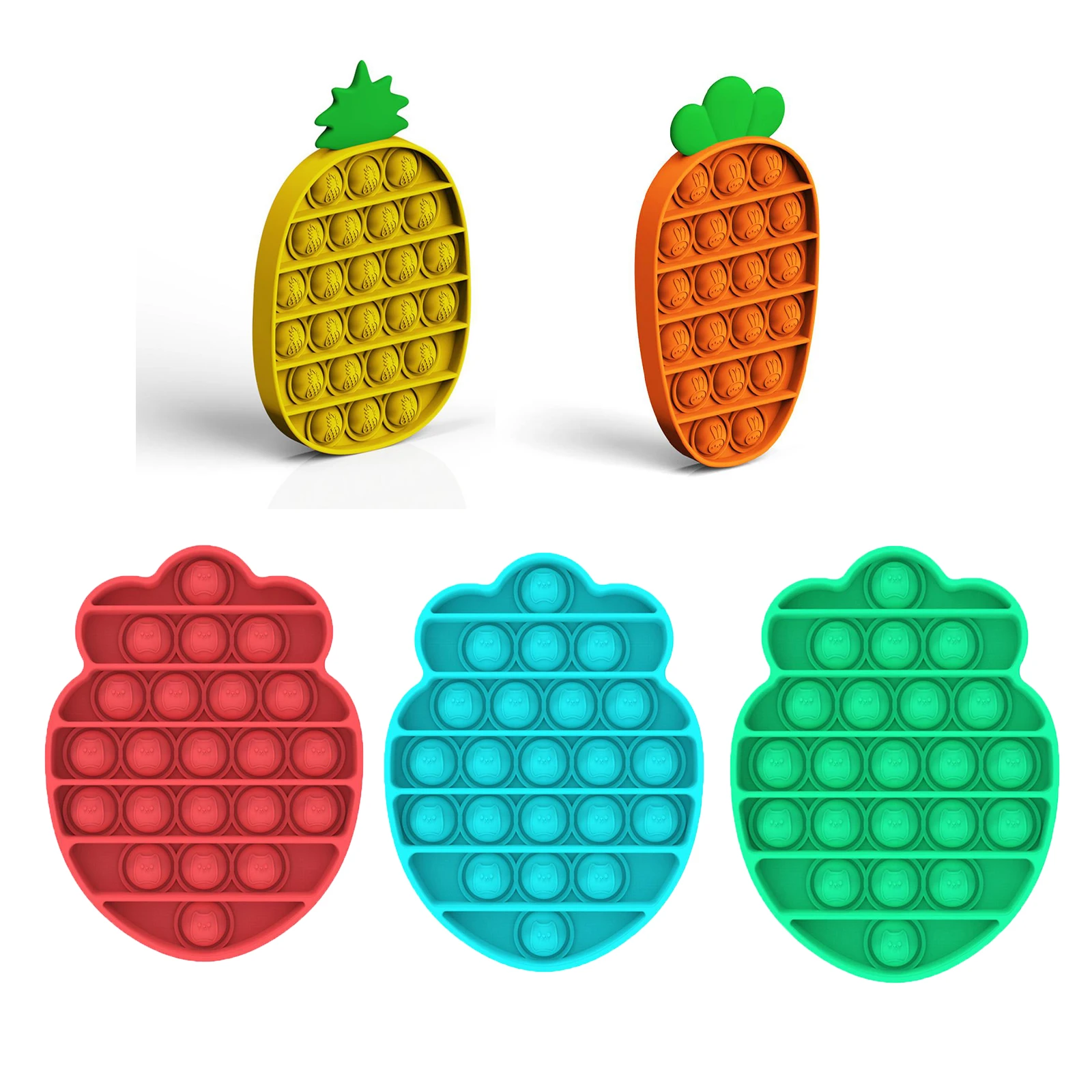 Juguete sensorial para aliviar el estrés, juguete antiestrés para el autismo, fruta, piña, fresa, zanahoria