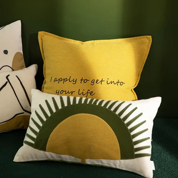 

Nordic Pillow Case Cotton Linen Back Pillows Cushion Cover Pillowcase Summer Green Series Decorations for Home Room Studio