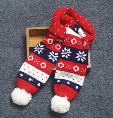 

Casual Printed Trend Autumn Winter Children Girls Baby soft Knitted Warm Scarf Child Christmas Snowflake Parent-Child Scarves0.1