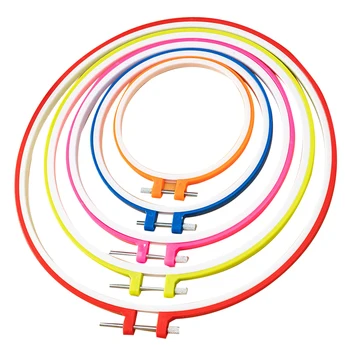 

5Pc/Pack DIY Embroidery Hoop Plastic Circle Cross Stitch Hoop Ring DIY Cloth Handicraft For Embroidery Cross Stitch Random Color