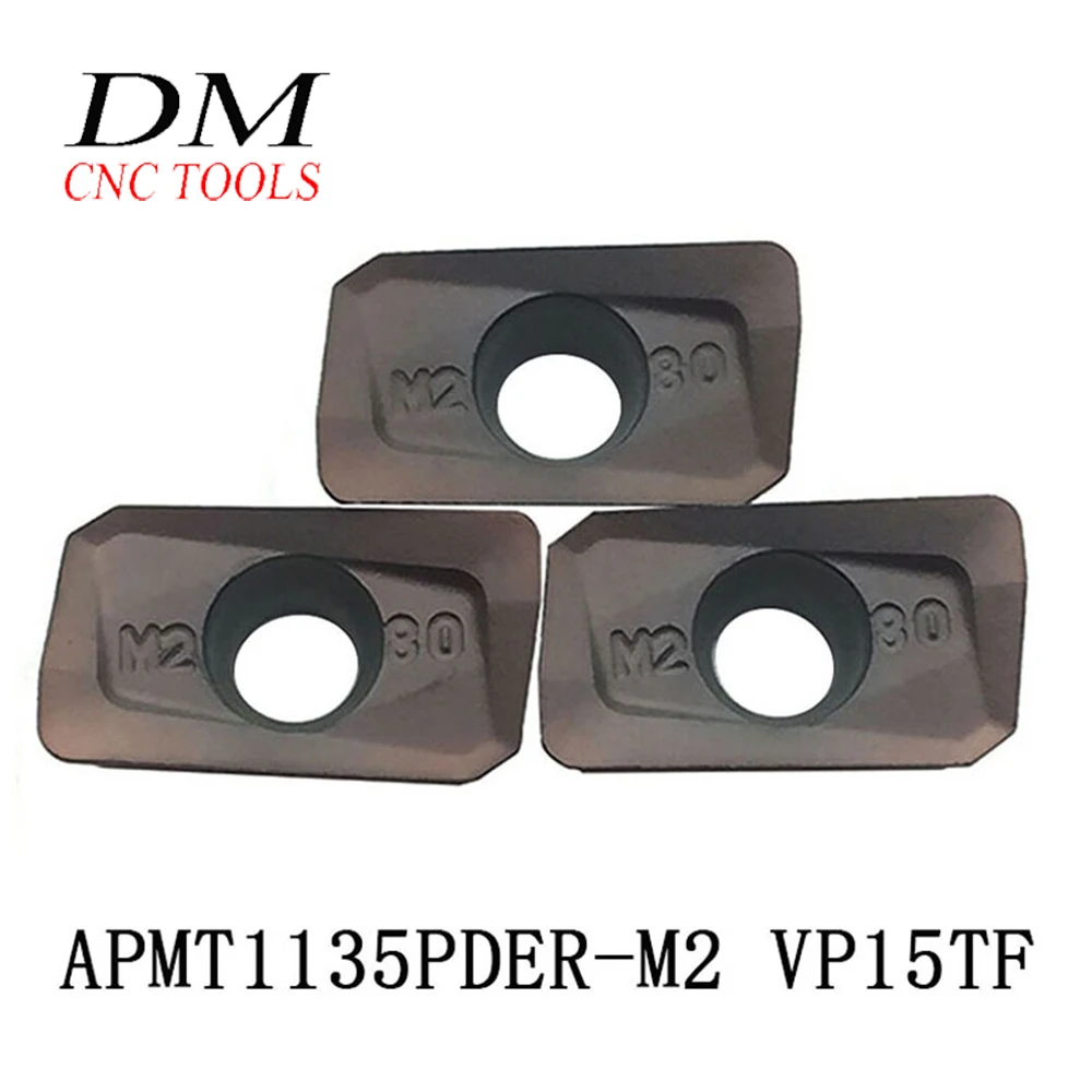 10 шт. APMT1135PDER-M2 VP15TF карбидные вставки круглые фрезерные торцевая фреза BAP300 SRM2