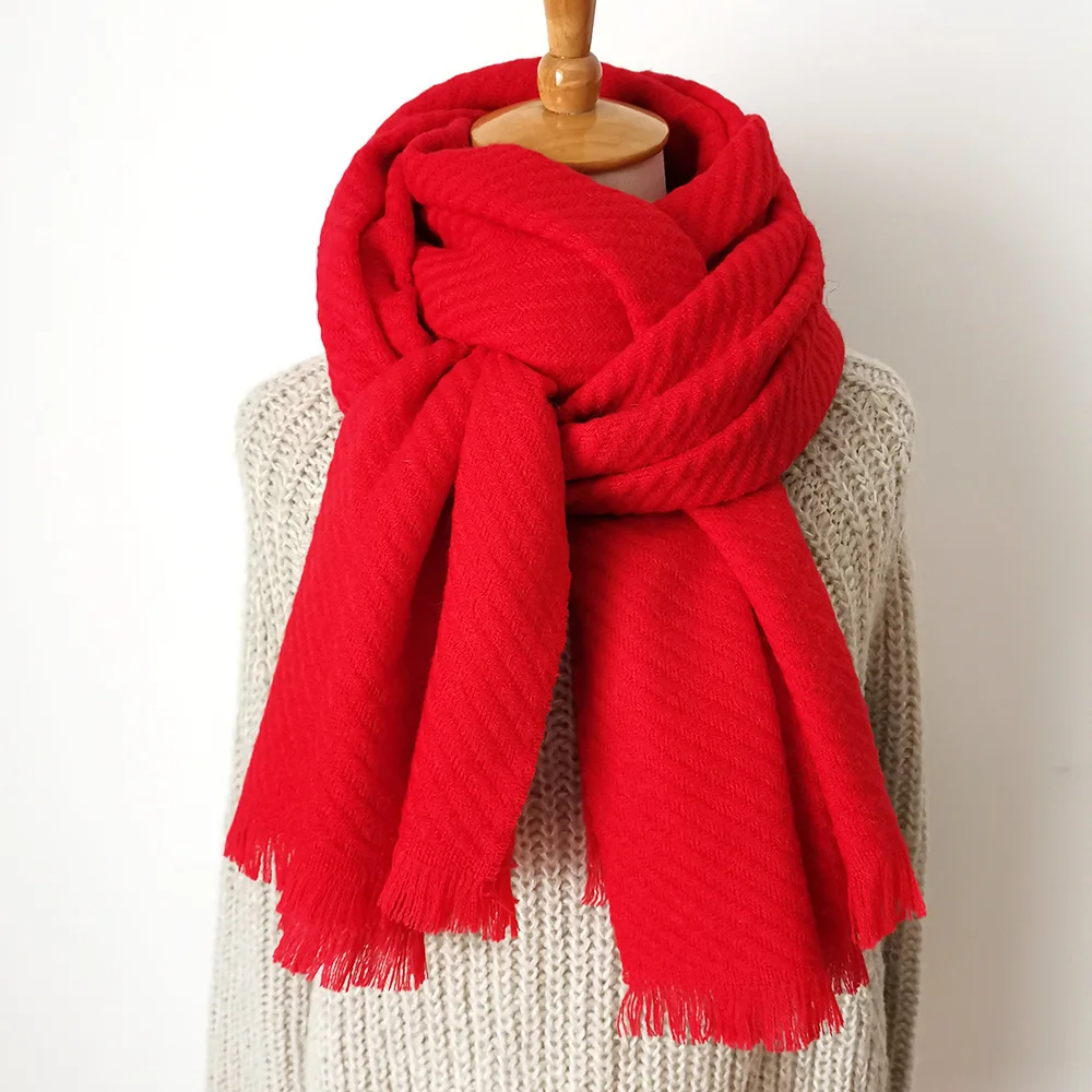 Solider цветной вязаный шарф из кашемира пашмины длинный шарф толстый теплый Модный зимний шарф роскошный подарок для женщин дам - Цвет: color 3