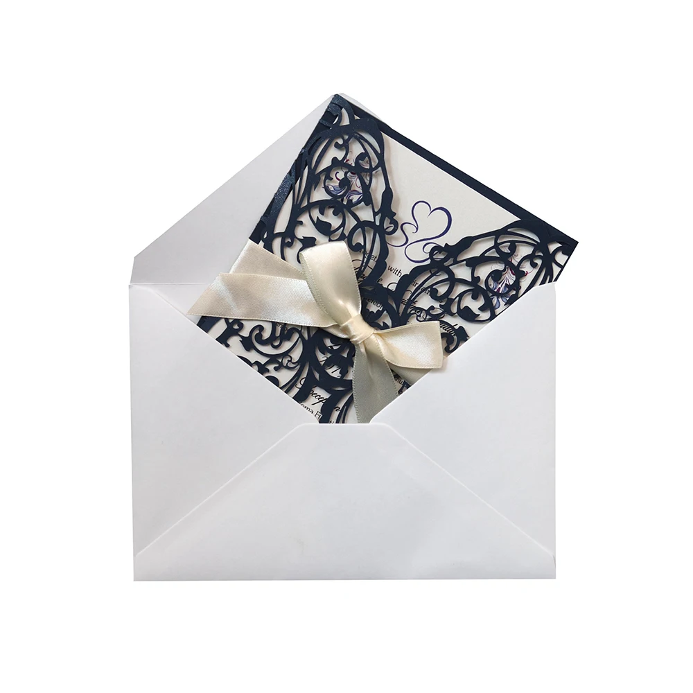  10pcs Elegant Laser Cut Wedding Invitation Greeting Card Customize Business Card Decoration Wedding - 4.00035E+12