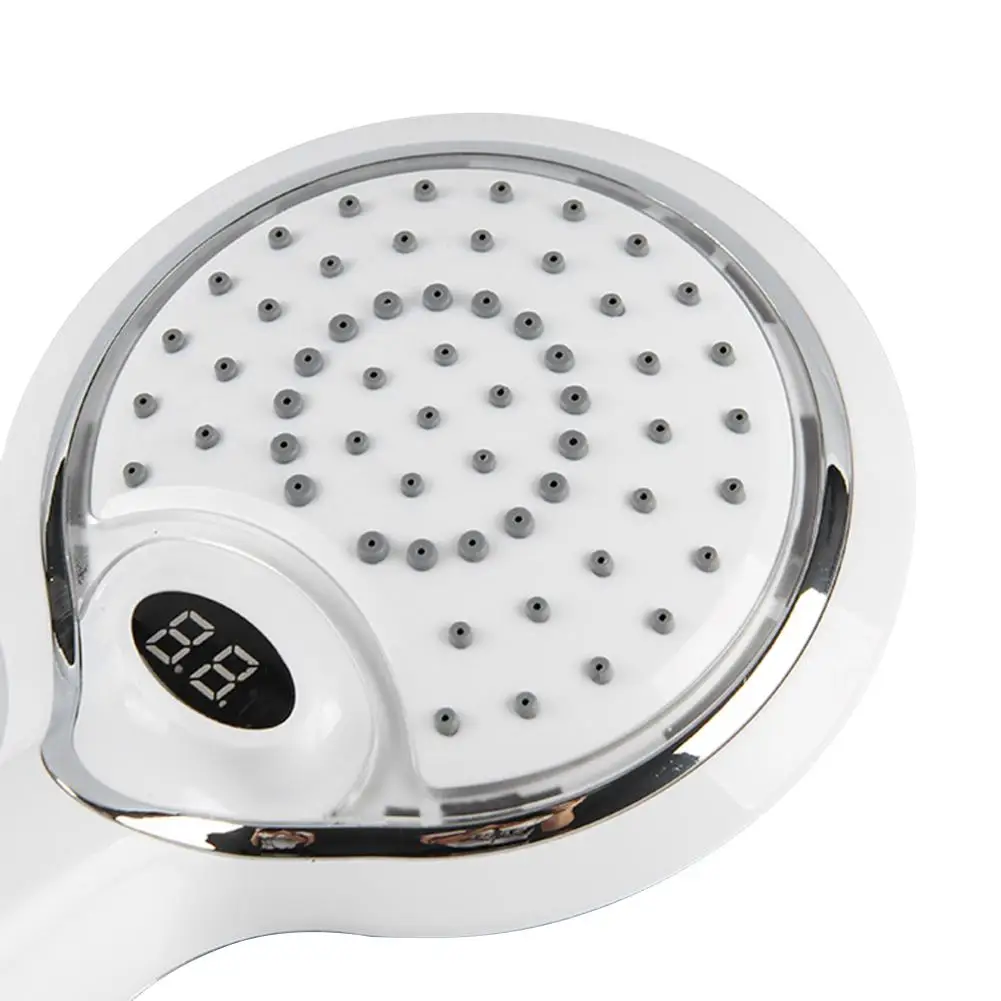 LED Light Handheld Shower Head with Temperature Digital Display Nozzle Sprinkler 