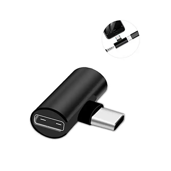 Black 2в1 Usb type C& 3,5 мм разъем для наушников зарядное устройство-разветвитель адаптер для huawei P20 Pro mate 10 20 Lite P Smart Xiaomi Mi 9 конвертер - Color: Black