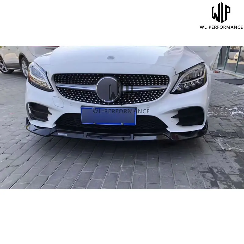 W205 Высокое качество углеродного волокна/FRP переднее полоса для установки губы стайлинга автомобилей подходит для Merceders-Benz C Class W205