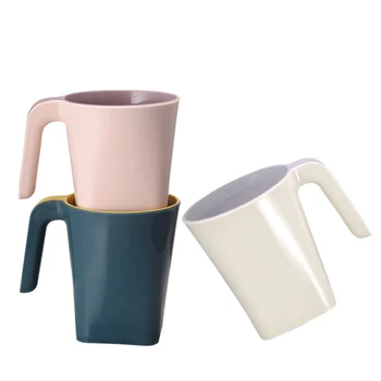 

3-Pack Creative Home Furnishing Cup with Handle Two-Color Children's Wash Cup Portable Brushing Cup Travel Plastic Cup