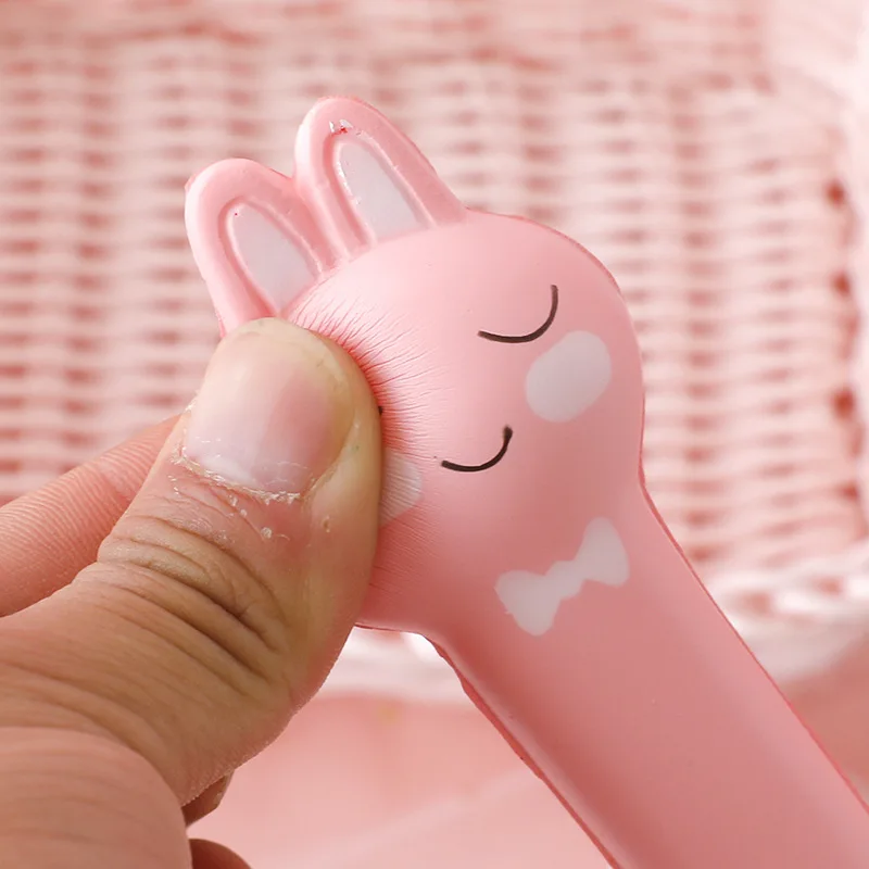 1X Soft Sponge Rabbit Paw Gel Pen Rollerball Pen School Office Supply Student Stationery