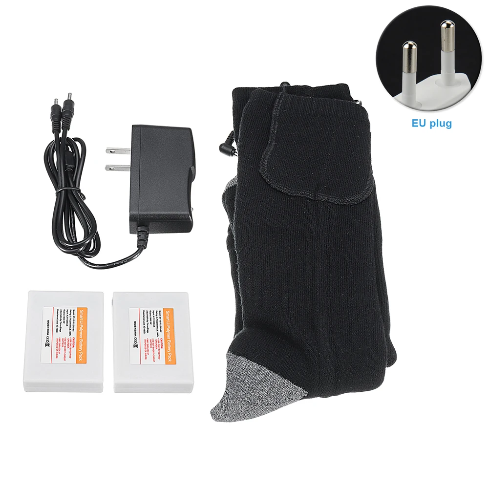 Unisex Double Side Sports Heated Socks Adjustable Temperature Winter Skiing Thermal Electric With Remote Control Rechargeable