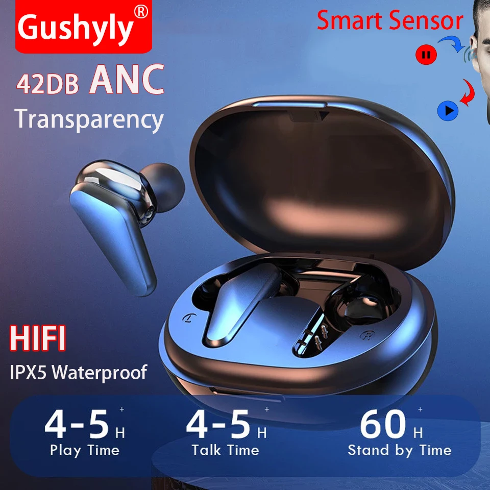 Беспроводные TWS-наушники A68 i10 Air3 i9000 42DB ANC Bluetooth-наушники с активным