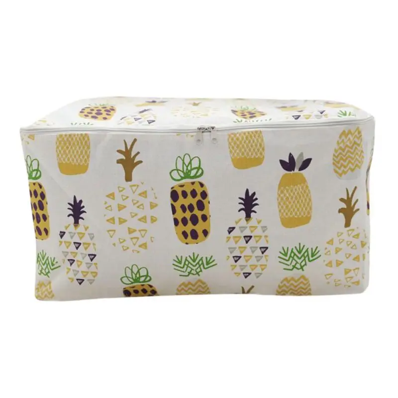 Foldable Storage Bags Organization Clothing Wardrobe Cotton And Linen Quilt Storage Bag Gray Big Dots Home Garden Home