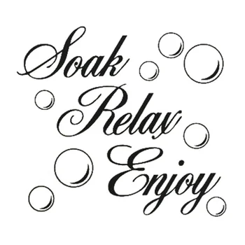 

SOAK RELAX ENJOY Bathroom Wall Art Quote Sticker Vinyl Decal Home Art Decoration: black