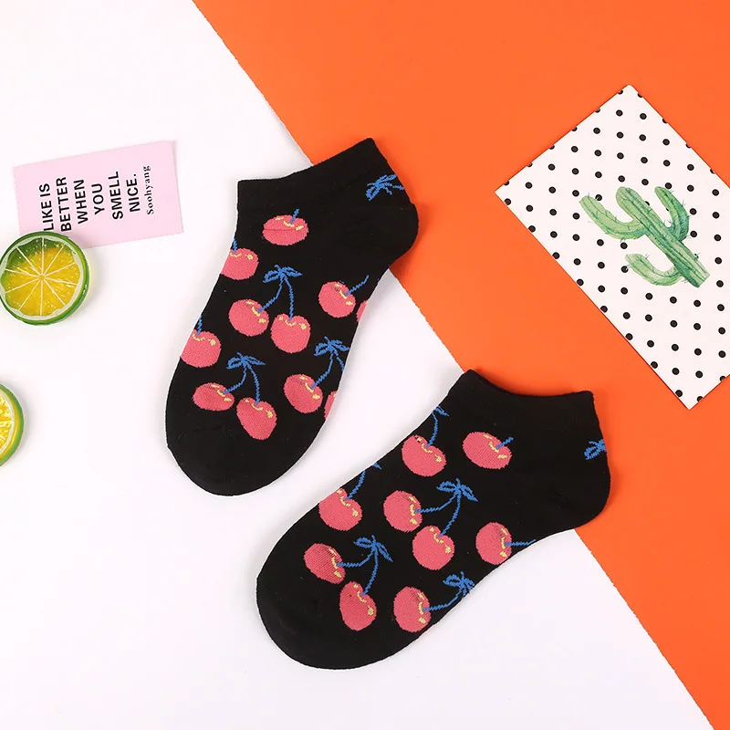 Новые летние носки в Корейском стиле; chausette; Носки с рисунком фруктов и животных; модные забавные женские короткие носки - Цвет: 9