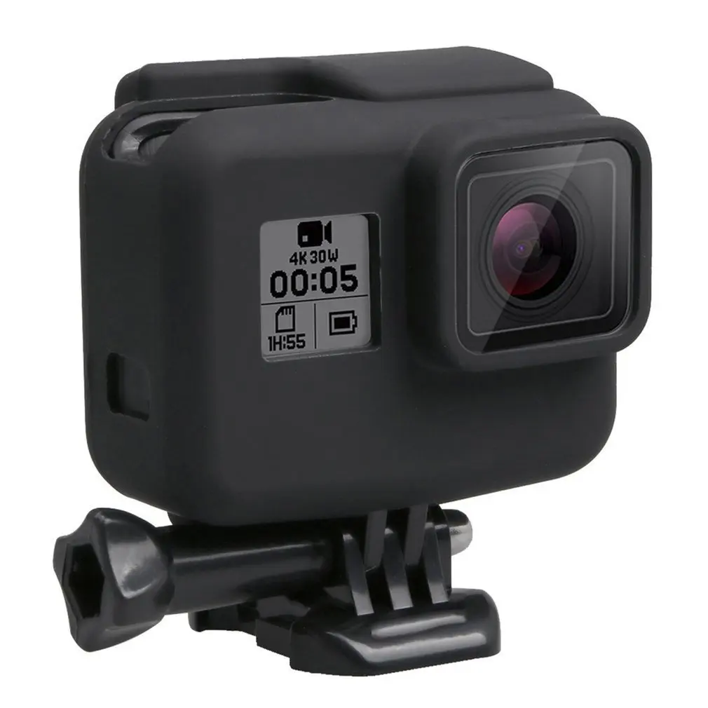 PULUZ для аксессуаров Go Pro, чехол для корпуса, мягкий силиконовый защитный чехол и боковая рамка, крышка для объектива для GoPro HERO()/7 Black/6/5