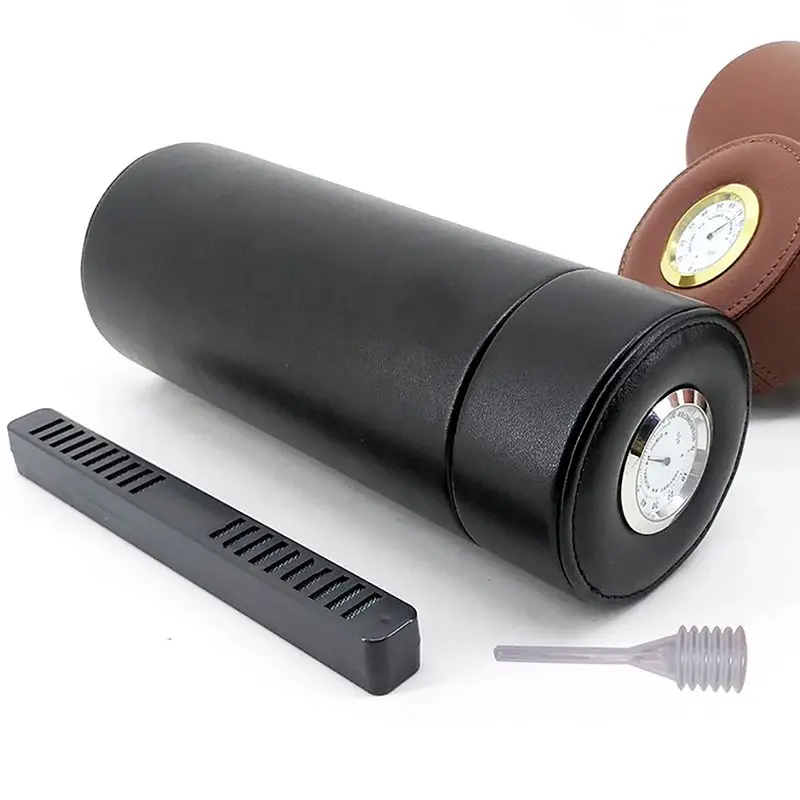 

1PC Portable Cedarwood Lined Travel Leather Cigar Humidor Case Fragrance for Nice Gift Box for Carry 6-8 Cigars Keep Fragrance