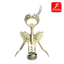 Luxury Gold and Gunmetal Plated Corkscrew Set with Foil Knife and Butterfly Bottle Opener - Free Shipping Included (Gold - plated)