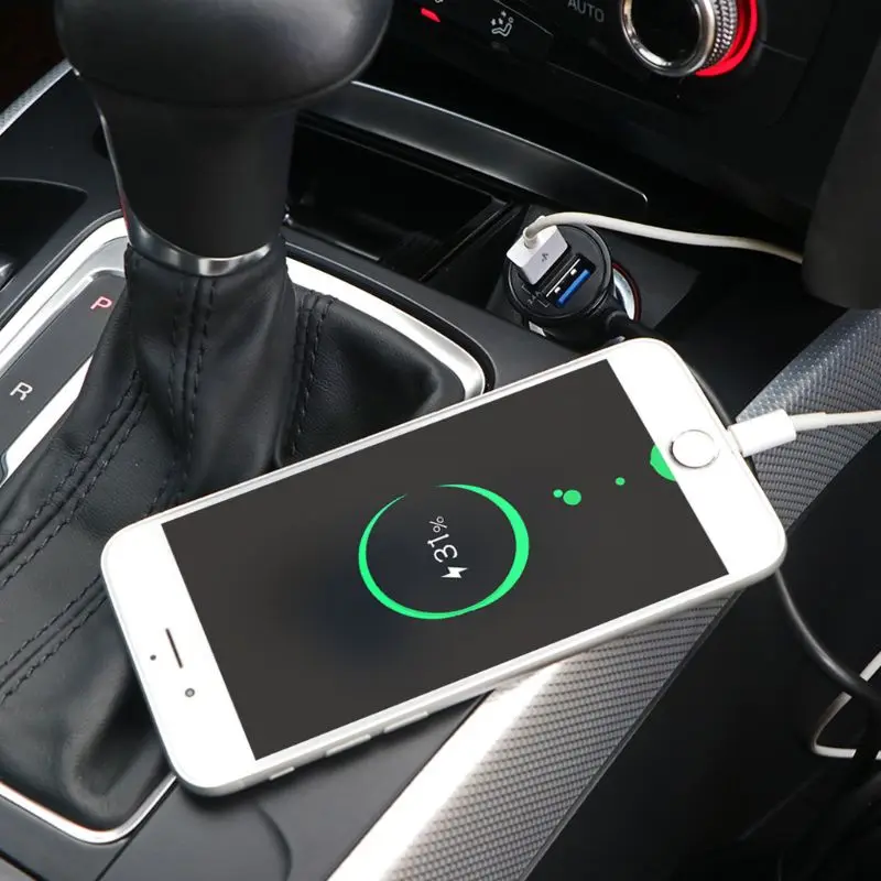 Universal 4 USB Ports Car Charger Front Back Seat QC3.0 Fast Charging for Phone LX9A