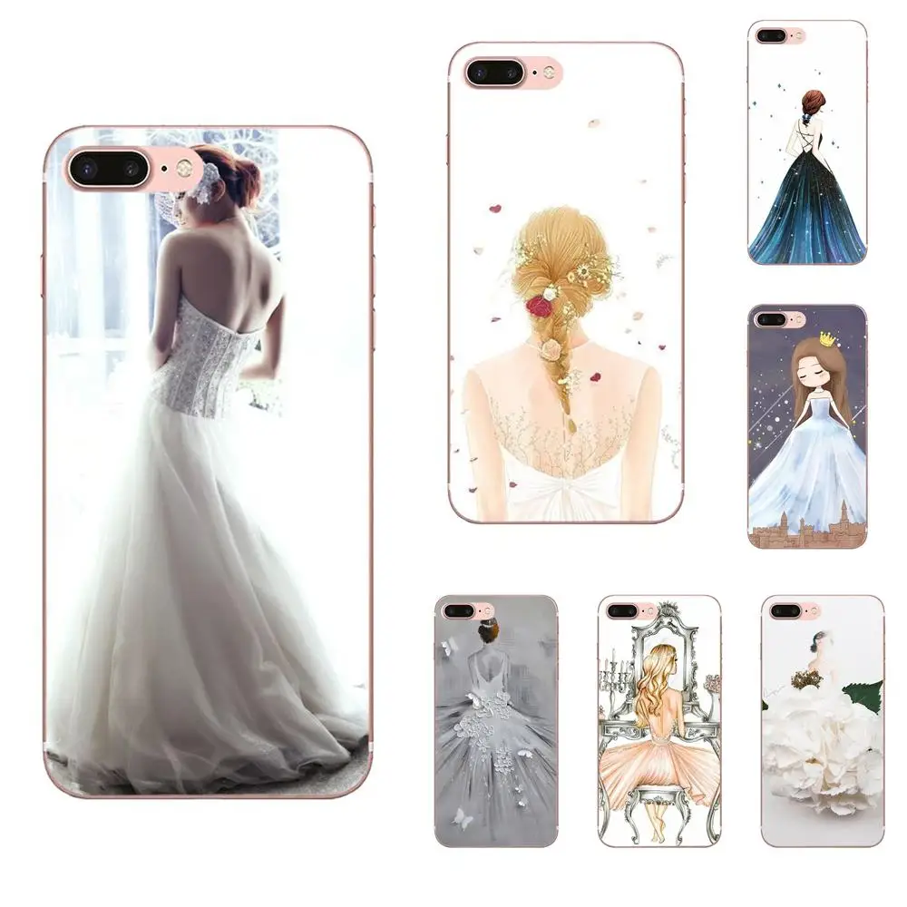 

For Galaxy Alpha Note 10 Pro A10 A20 A20E A30 A40 A50 A60 A70 A80 A90 M10 M20 M30 M40 Soft Luxury Wedding Dress Girl