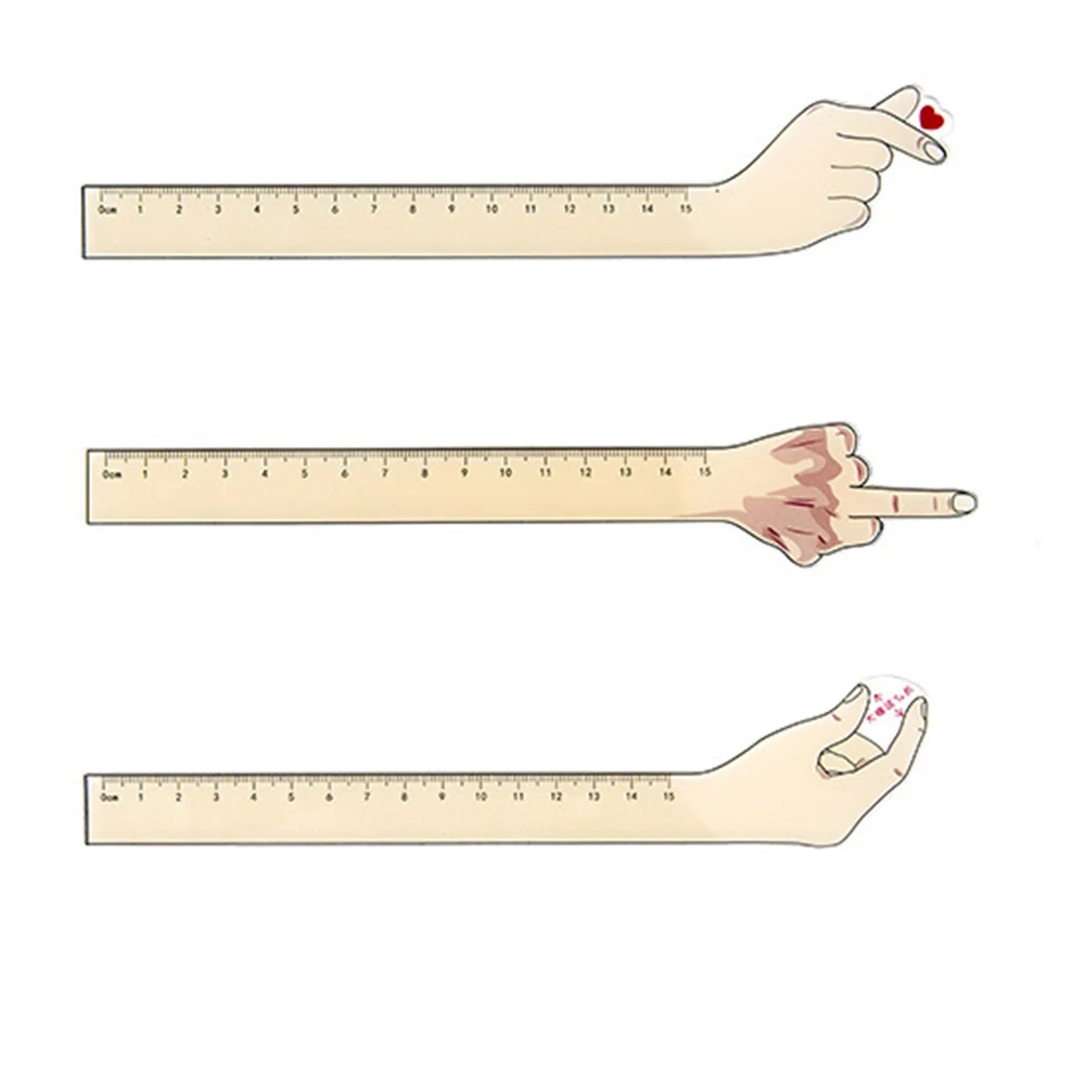 

1 Pcs Kawaii Acrylic Hand Gesture Heart Finger 15cm Measuring Straight Rulers Bookmark Drawing Ruler Stationery School Supplies