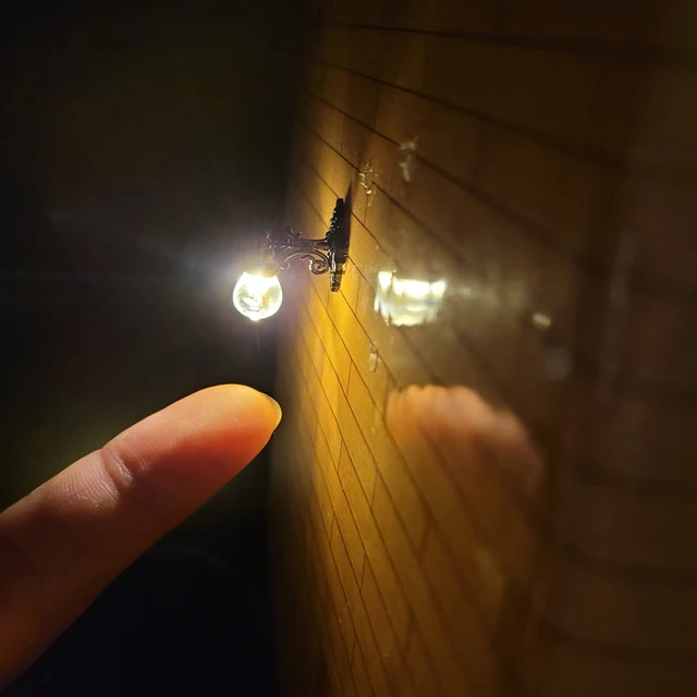 10PCS HO Scale Classic Wall Mount Gooseneck Lamps/Street Lamp Model Making Railroad/Model Park Lamps/Railroad Layout 6