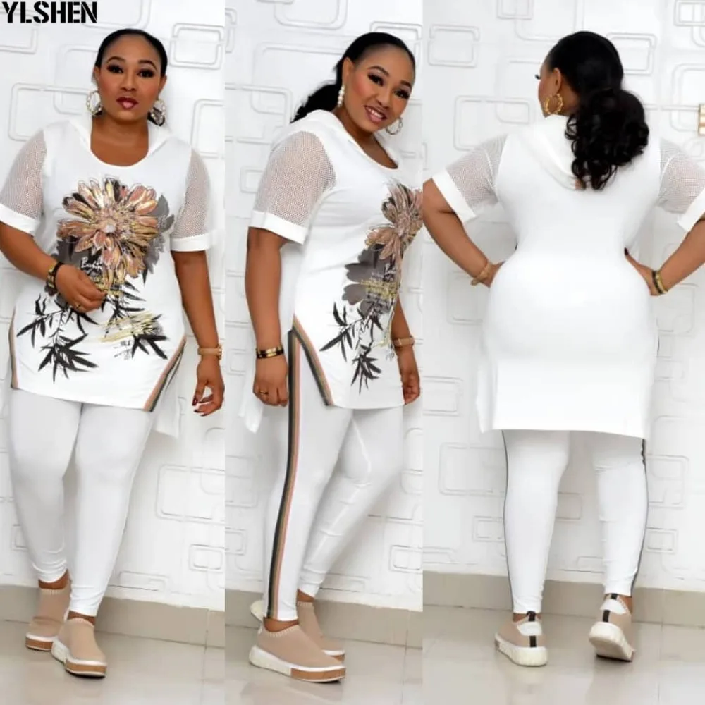 African Dresses for Women 2020 New Top Pants 2 Two Piece Set Dashiki Print Ladies Clothes Robe Africaine Bazin Fashion Clothing 04